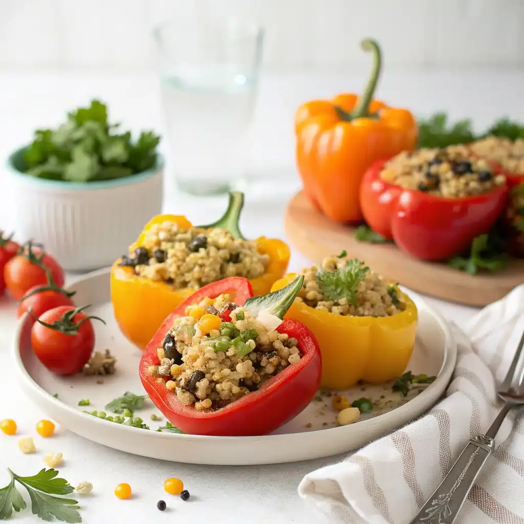 Quinoa Stuffed Bell Peppers with Veggie