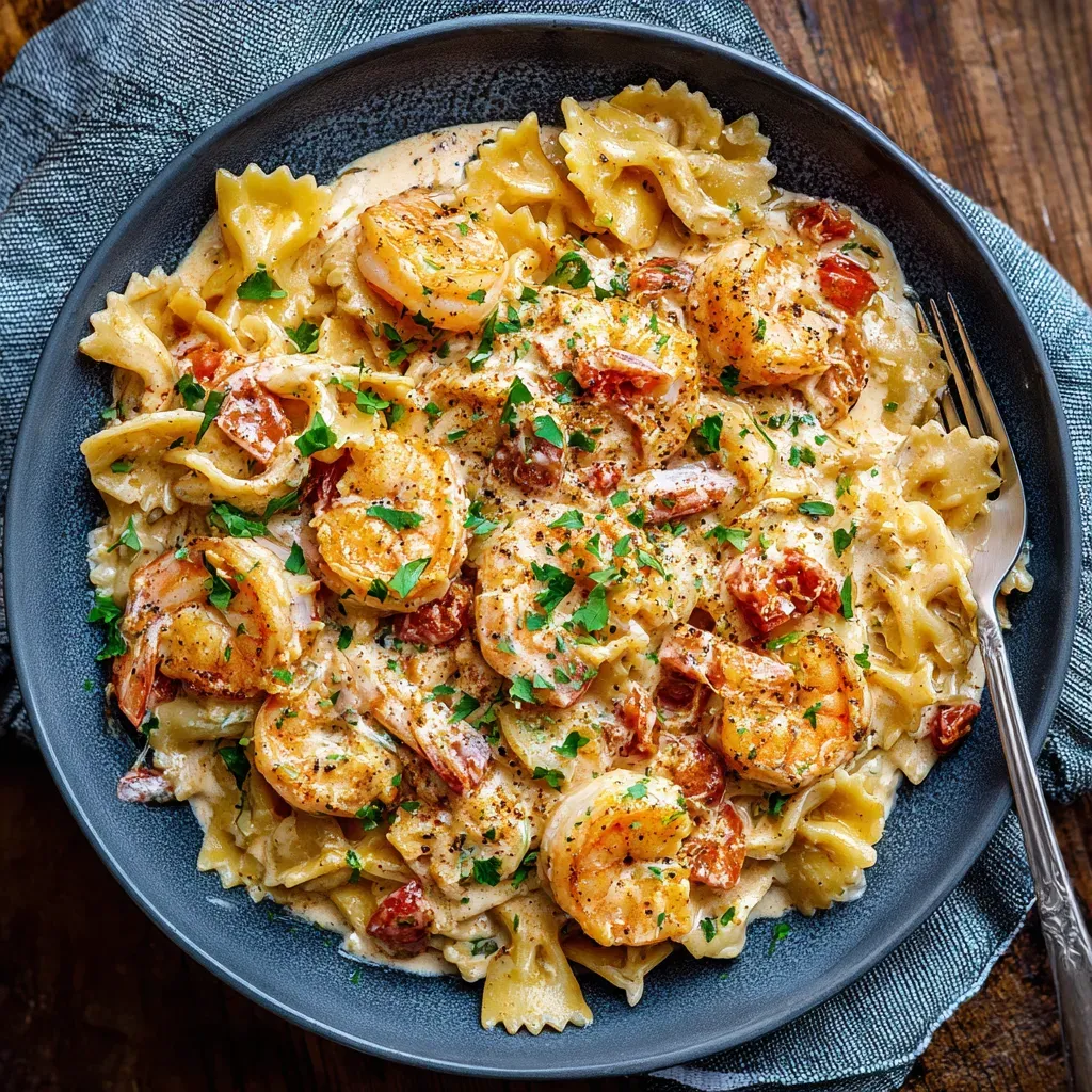 Crockpot Creamy Cajun Shrimp Pasta is a weeknight winner! Juicy shrimp, bold Cajun spices, and velvety