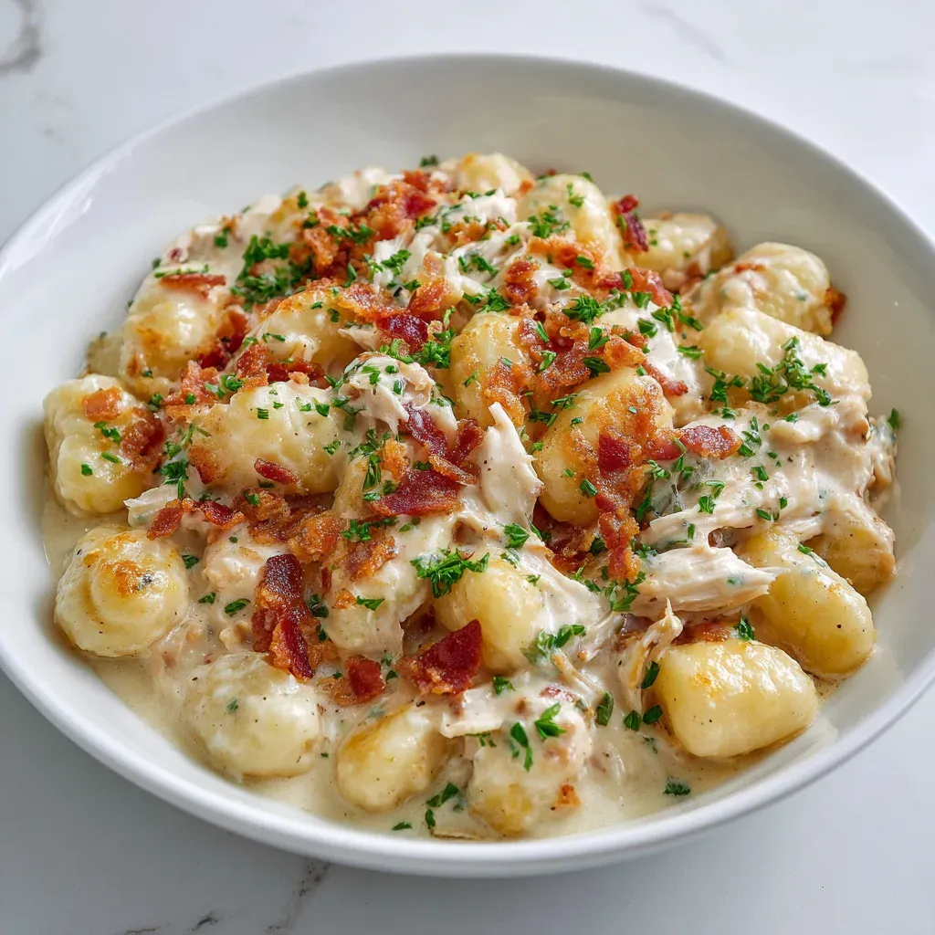 Crockpot Chicken Bacon Ranch Gnocchi