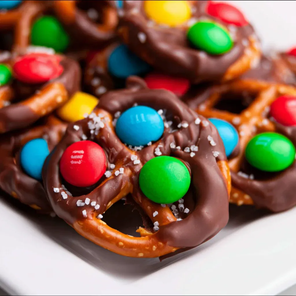 Rolo Pretzels with m&m candies
