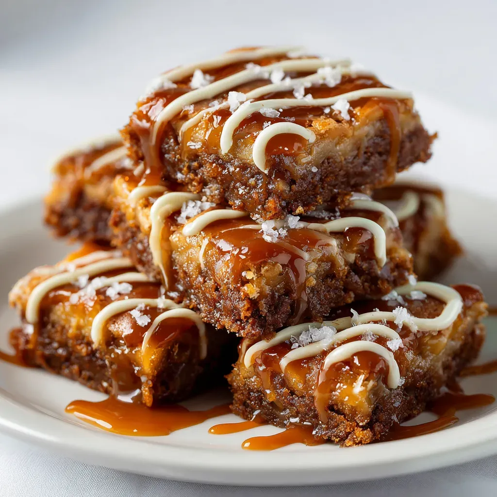 Salted Caramel Apple Bars are my official “fall has arrived” signal. Last week, I pulled these Salted Caramel Apple Bar