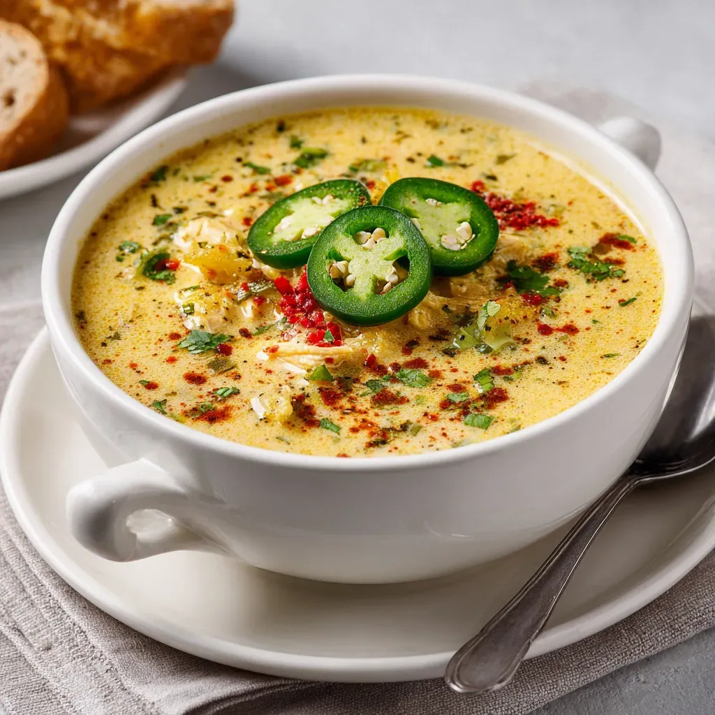 Spicy Jalapeño Popper Chicken Soup