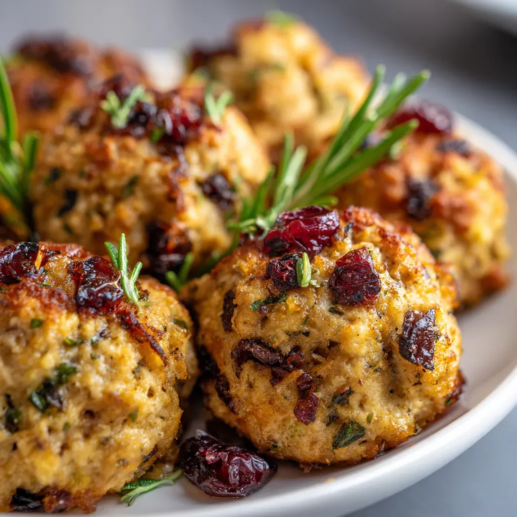 Cranberry Turkey Stuffing Balls