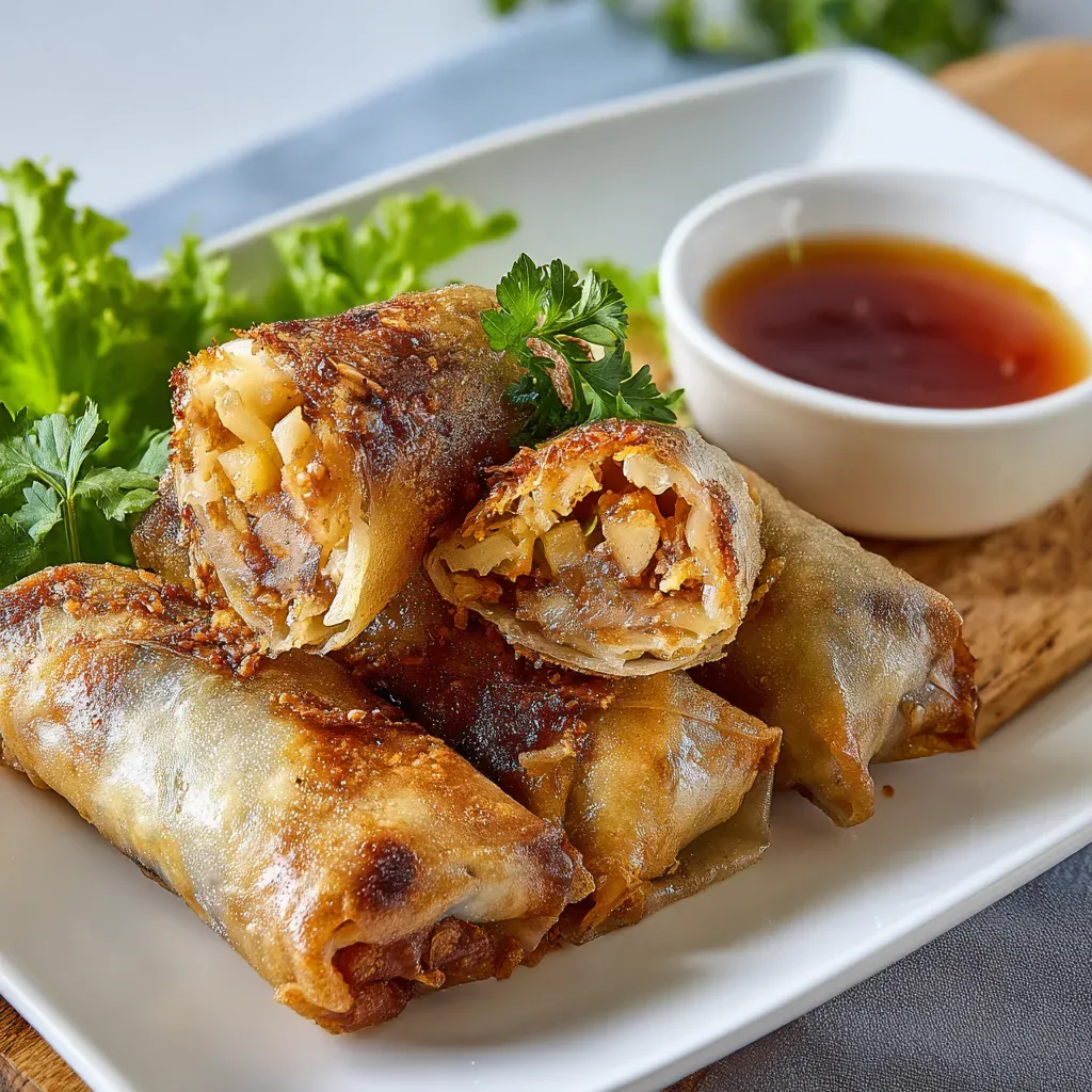 Baked Apple Pie Rice Paper Rolls