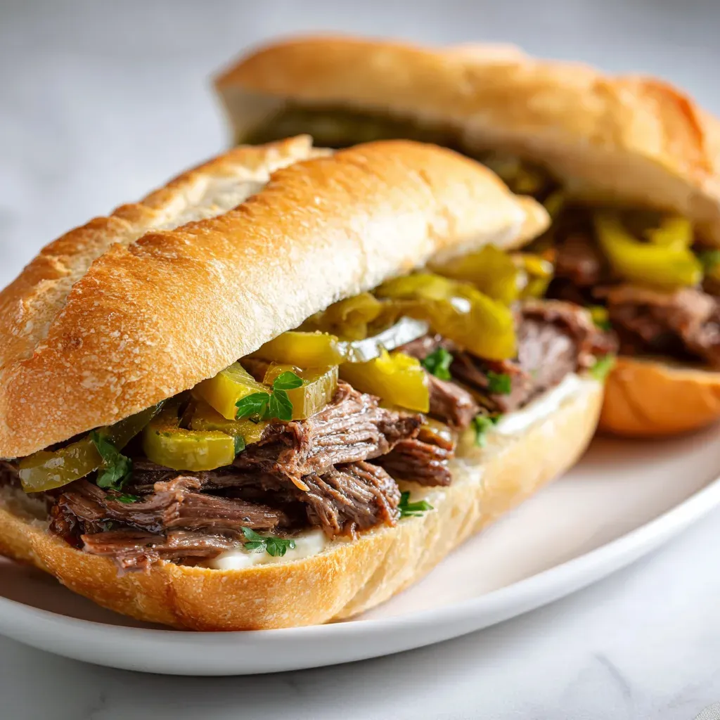 Slow Cooker Italian Beef Sandwiches