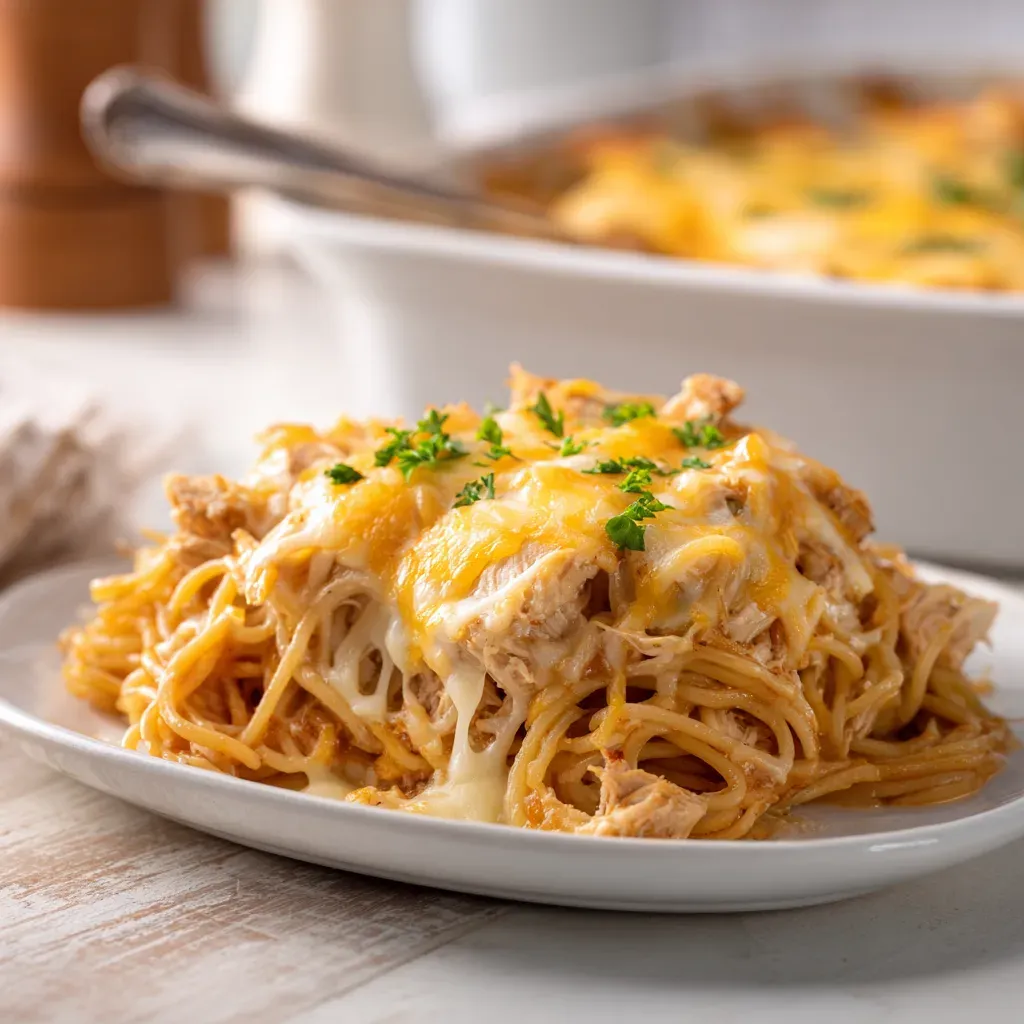 Southern Chicken Spaghetti Casserole is the dinner I pull out when life gets a little spicy