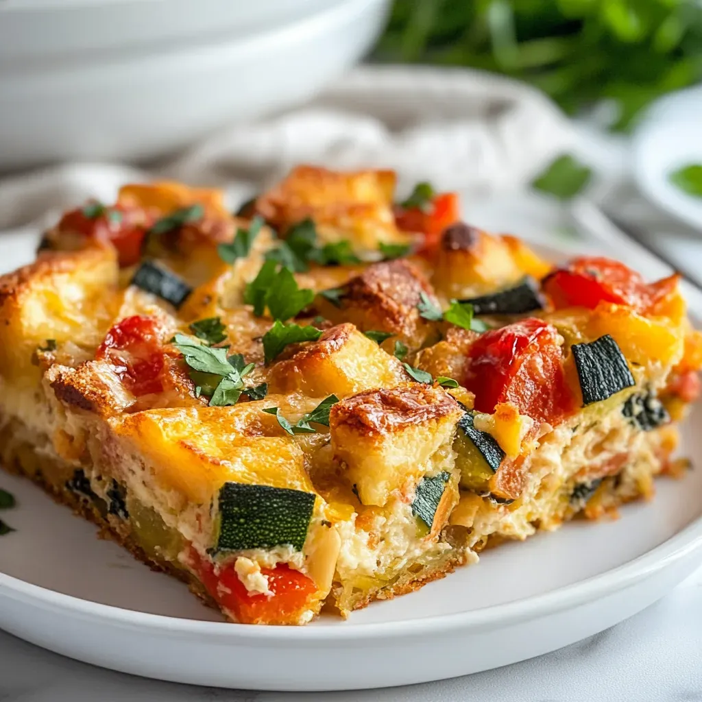 Holiday Red & Green Veggie Strata