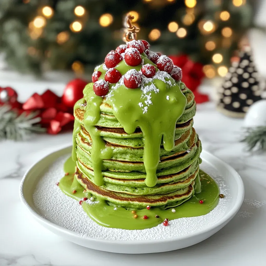 Grinch Green Pancakes were born on a snowy morning when my mixer went missing (my teenager h