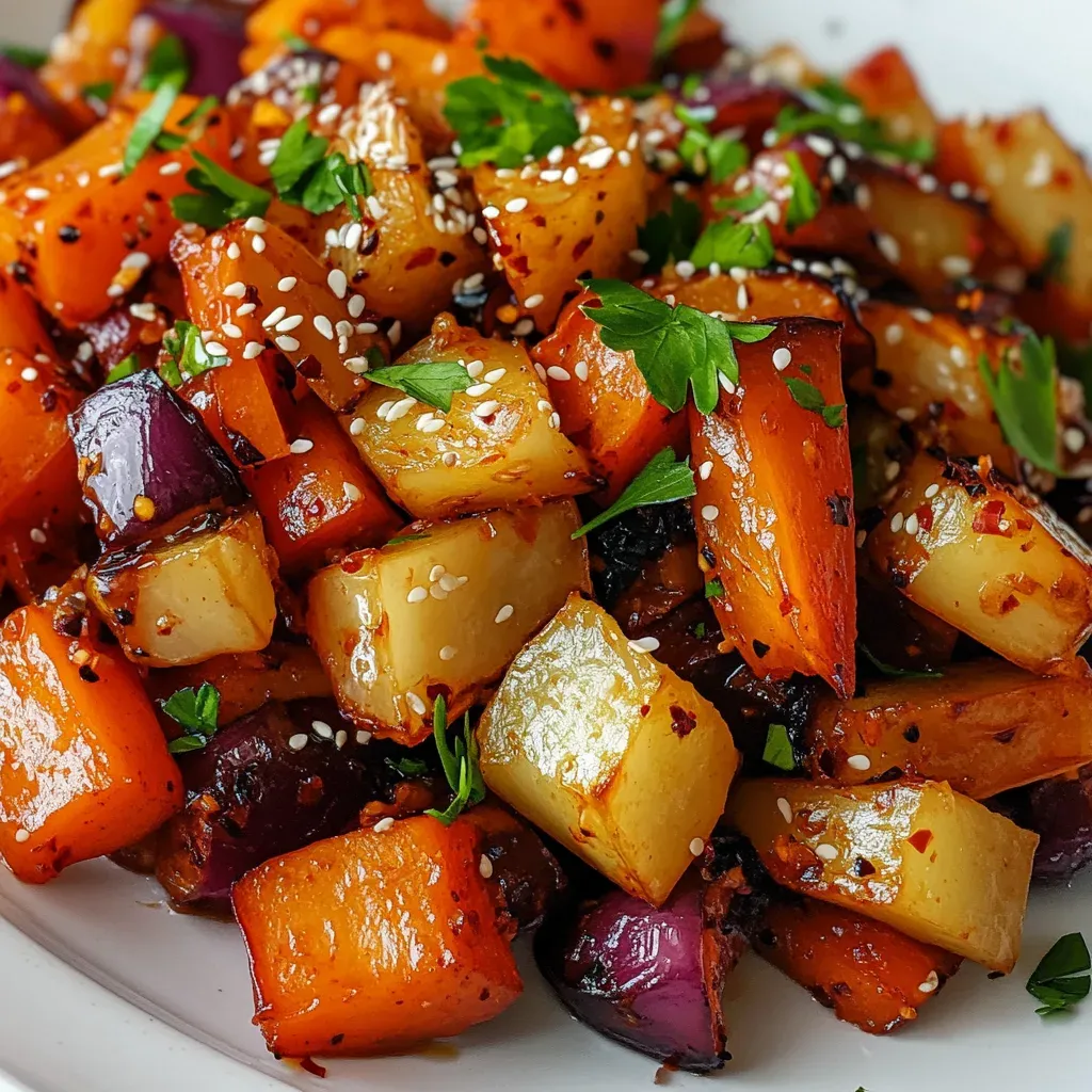 Gochujang Roasted Root Veg
