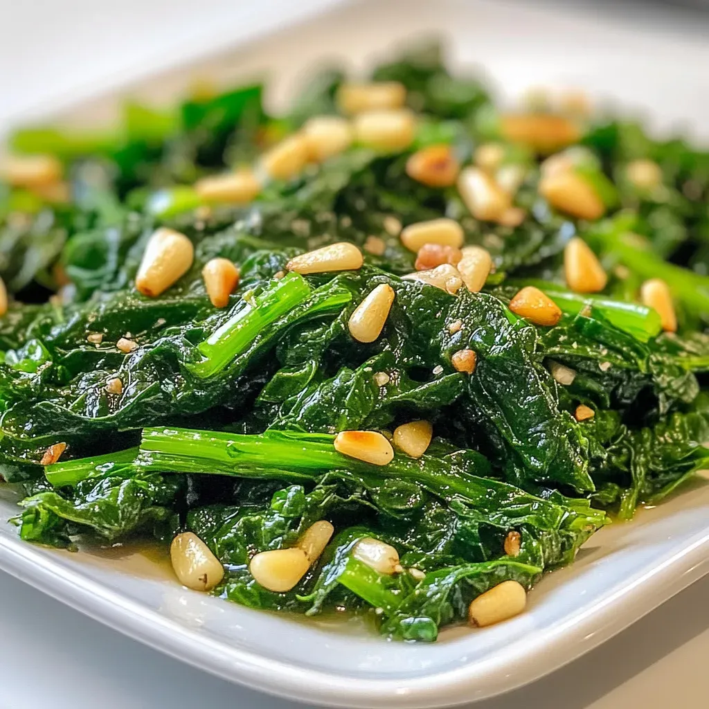 Winter Greens with Pine Nuts and Garlic