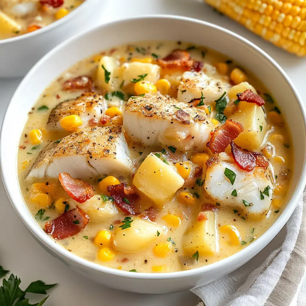 Comforting Crockpot Fish Chowder – Creamy, Bacon & Corn Bliss