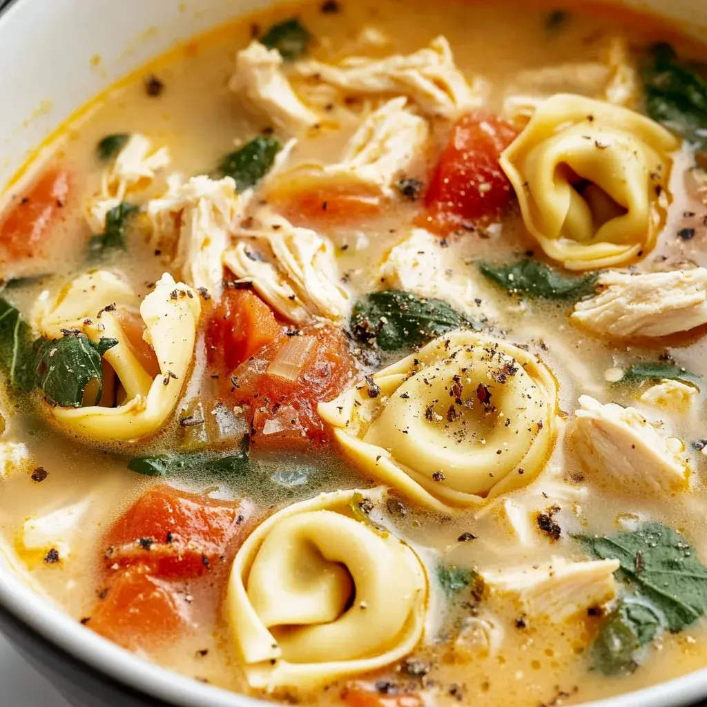 Slow Cooker Chicken Tortellini Soup