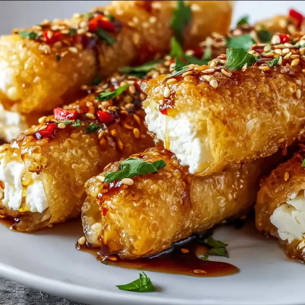Oven-Fried Feta Rolls with Spicy Chili Honey – Irresistibly Crispy!