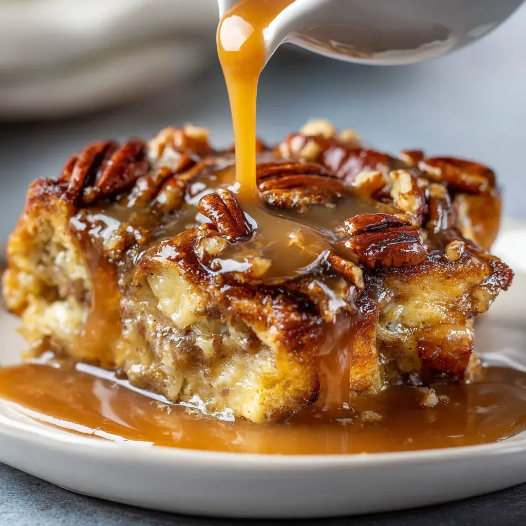 Pecan Bourbon Bread Pudding with Sauce