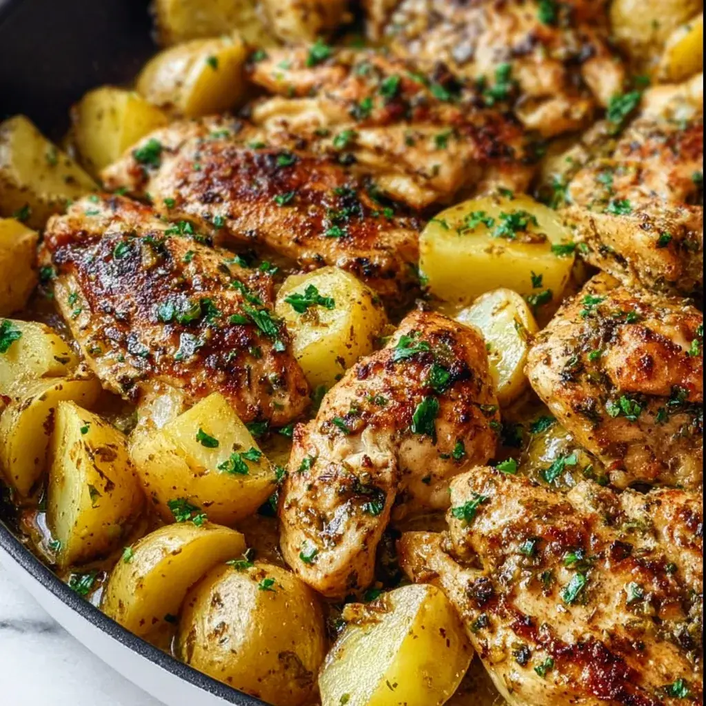 Garlic Butter Chicken & Potatoes Skillet